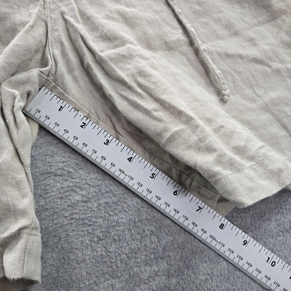 Deane & White‎ Women Shorts 14 Beige Linen Button Drawstring - Picture 6 of 7